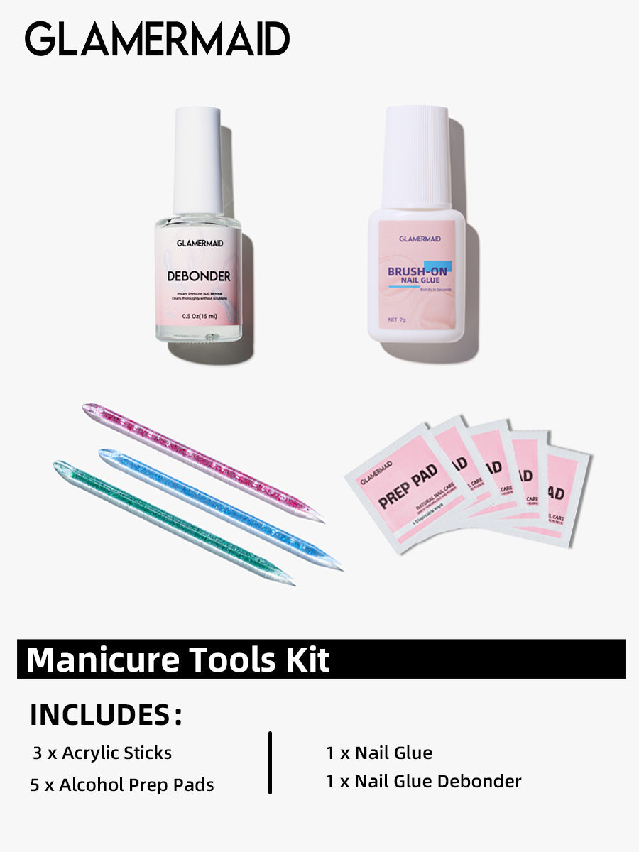 Manicure Tool Kit B（Nail Glue+Nail Glue Debonder+Acrylic Sticks+Alcohol Prep Pads）