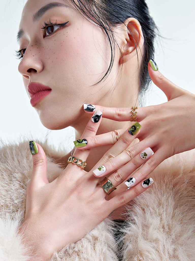 Meow-worthy Cat-Inspired Press-On Nails