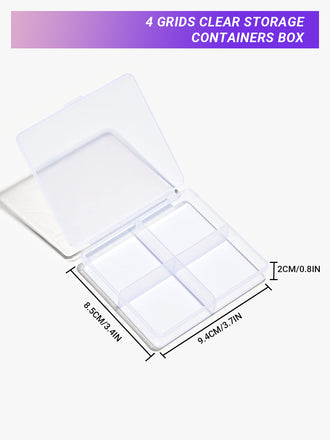 4 Grids Clear Storage Containers Box