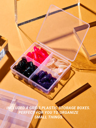 4 Grids Clear Storage Containers Box