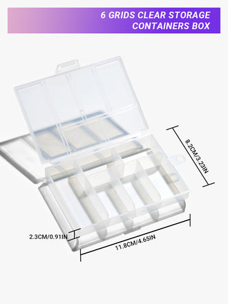 6 Grids Clear Storage Containers Box