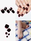 Dark Red (Handmade)/Hand Nails + Toe Nails