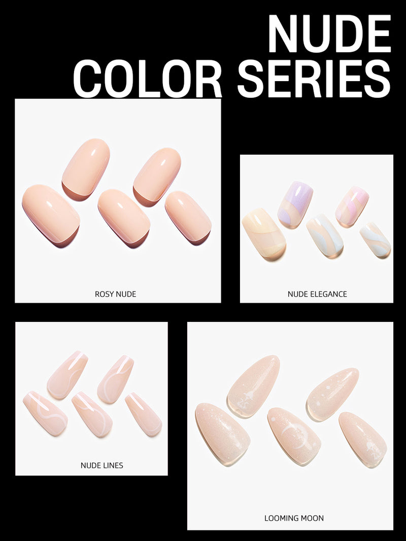 4 Piece Set:Nude Color Nails Set